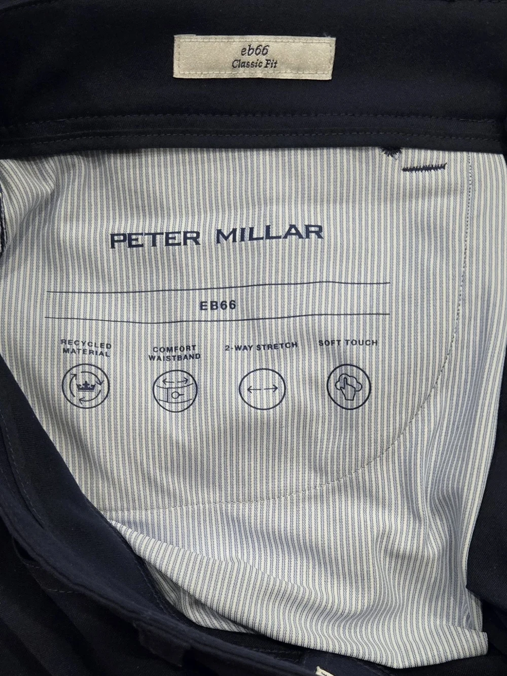 NWT Peter Millar EB66 Classic Fit Pants Mens [Size] Navy Performance Strch Golf. - Picture 5 of 5